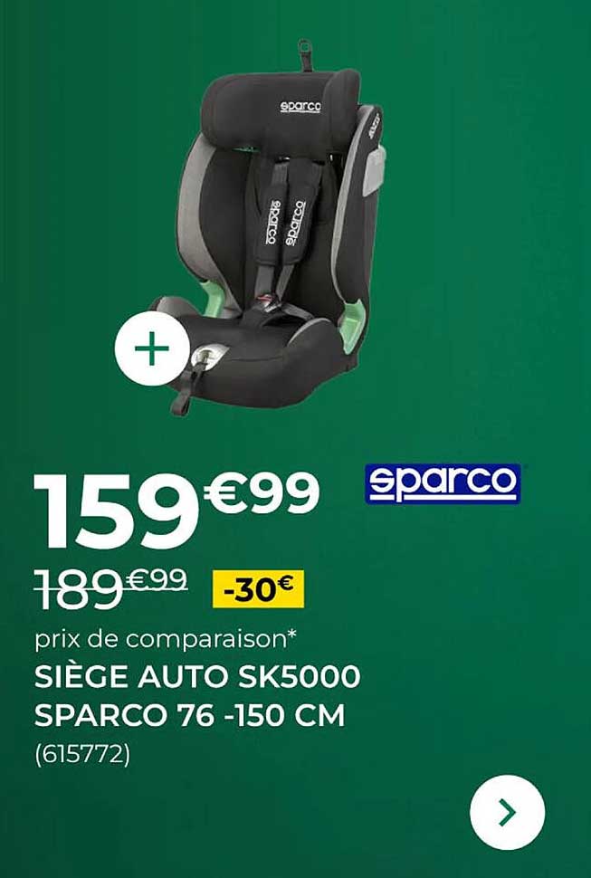 SIÈGE AUTO SK5000 SPARCO 76 - 150 CM