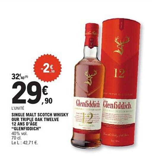 SINGLE MALT SCOTCH WHISKY OUR TRIPLE OAK TWELVE 12 ANS D'ÂGE "GLENFIDDICH"