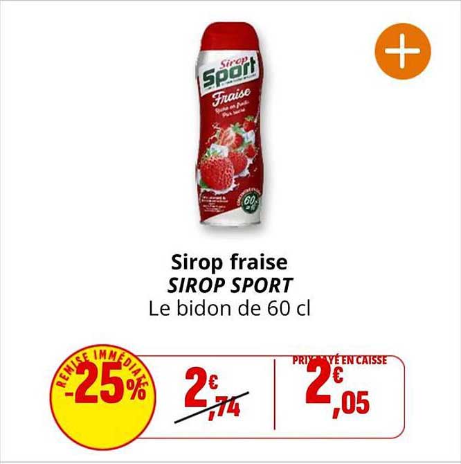 Sirop fraise SIROP SPORT Le bidon de 60 cl