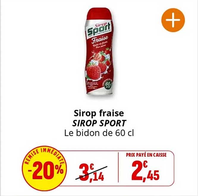 Sirop fraise SIROP SPORT Le bidon de 60 cl