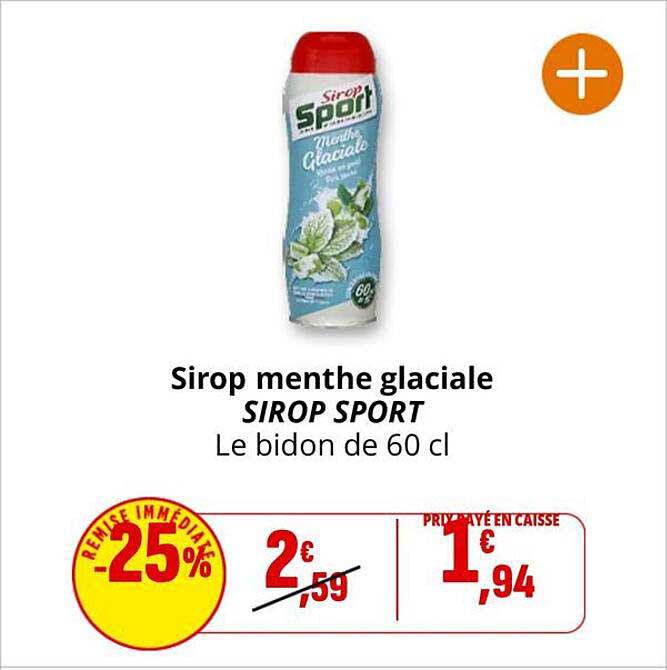Sirop menthe glaciale SIROP SPORT Le bidon de 60 cl