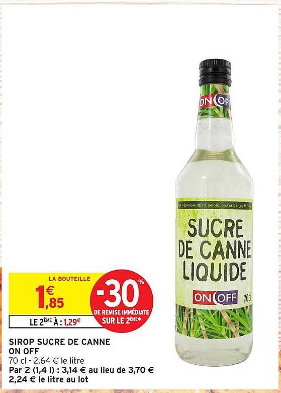 SIROP SUCRE DE CANNE ON OFF