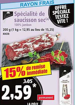 Spécialité de saucisson sec