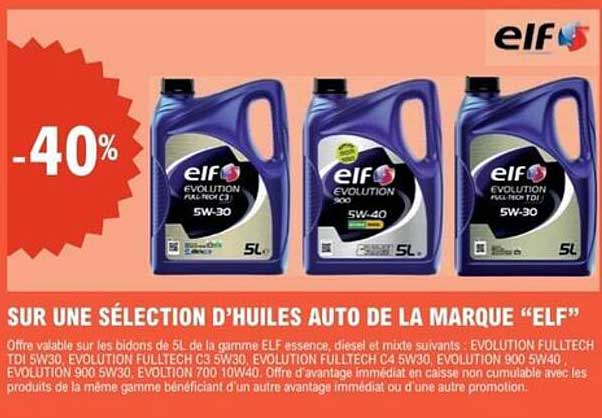 SUR UNE SÉLECTION D’HUILES AUTO DE LA MARQUE “ELF”