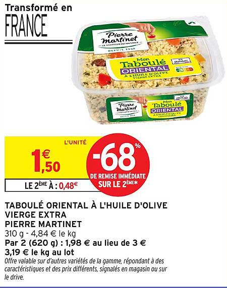 TABOULÉ ORIENTAL À L'HUILE D'OLIVE VIERGE EXTRA