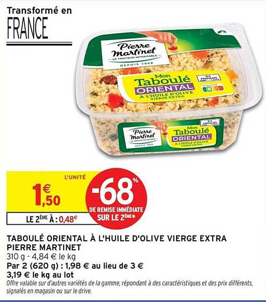 TABOULÉ ORIENTAL À L'HUILE D'OLIVE VIERGE EXTRA