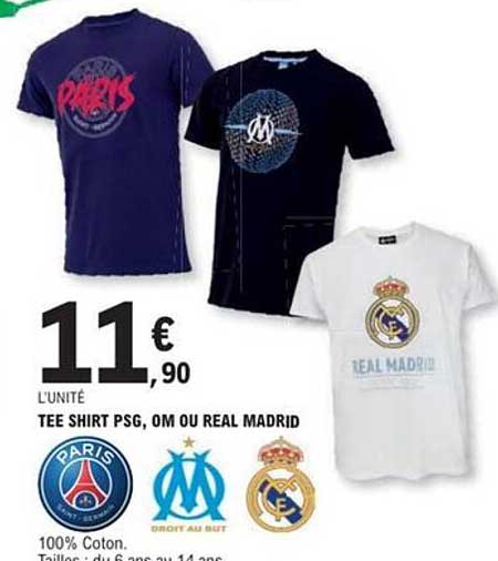 TEE SHIRT PSG, OM OU REAL MADRID