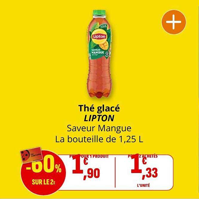 Thé glacé LIPTON Saveur Mangue