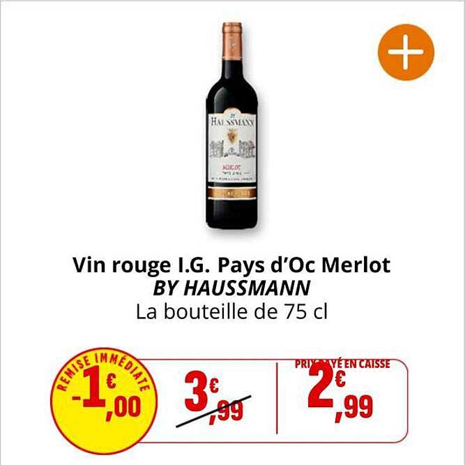 Vin rouge I.G. Pays d'Oc Merlot BY HAUSSMANN