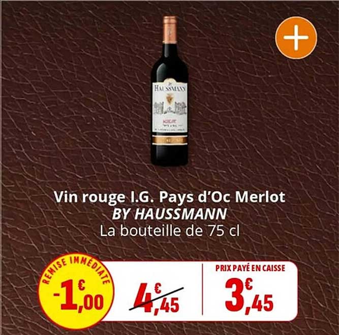 Vin rouge I.G. Pays d'Oc Merlot BY HAUSSMANN