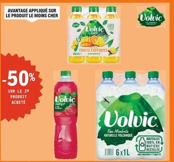 Volvic -50% sur le 2e produit acheté