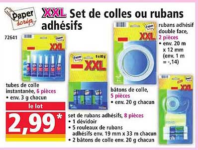 XXL Set de colles ou rubans adhésifs