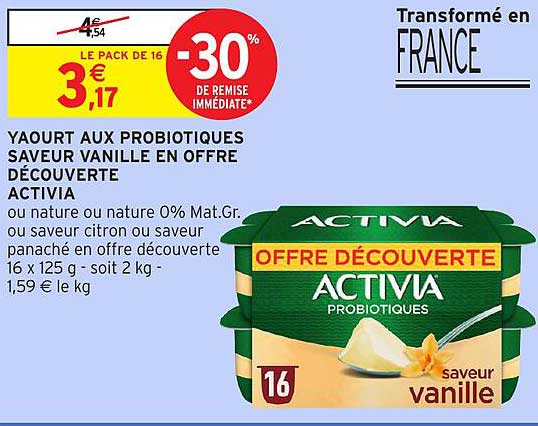 YAOURT AUX PROBIOTIQUES SAVEUR VANILLE EN OFFRE DÉCOUVERTE