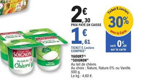 Yaourt Soignon au lait de chèvre