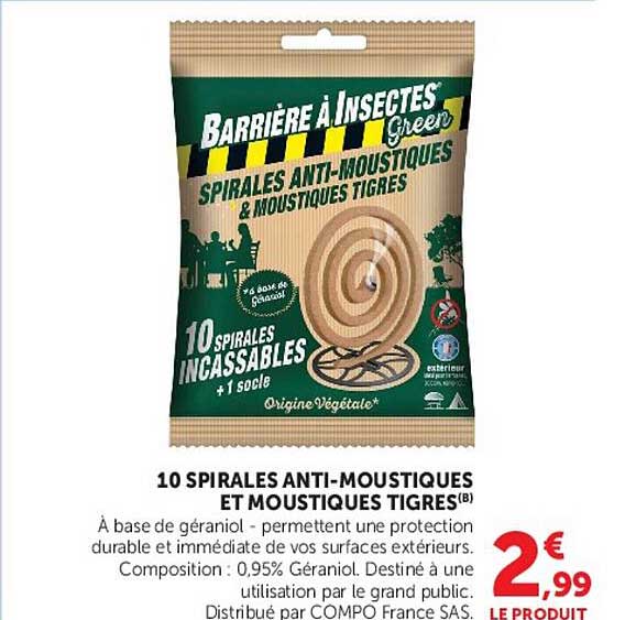10 SPIRALES ANTI-MOUSTIQUES ET MOUSTIQUES TIGRES
