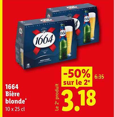 1664 Bière blonde* 10 x 25 cl