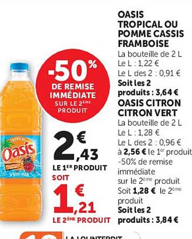 -50% DE REMISE IMMÉDIATE SUR LE 2ÈME PRODUIT