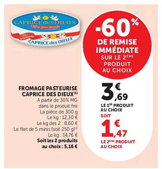 -60% DE REMISE IMMÉDIATE SUR LE 2ÈME PRODUIT AU CHOIX