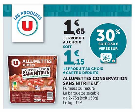 ALLUMETTES CONSERVATION SANS NITRITE U