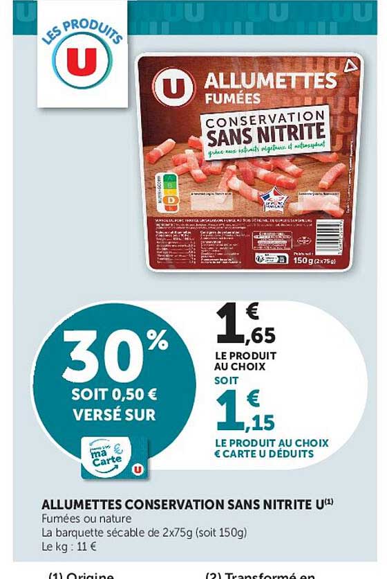 ALLUMETTES CONSERVATION SANS NITRITE U