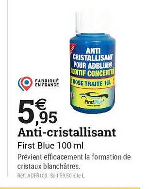 ANTI CRISTALLISANT POUR ADBLUE - ADDITIF CONCENTRÉ - DOSE TRAITE 10 L