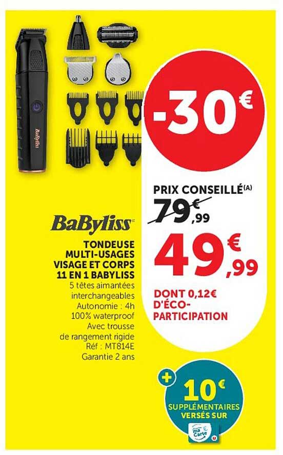 BaByliss TONDEUSE MULTI-USAGES VISAGE ET CORPS 11 EN 1 BABYLISS