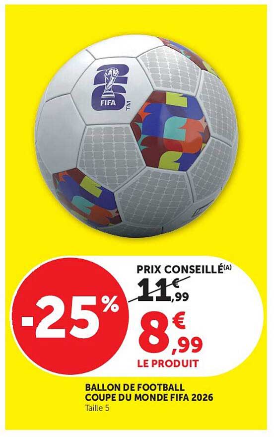 BALLON DE FOOTBALL COUPE DU MONDE FIFA 2026 Taille 5