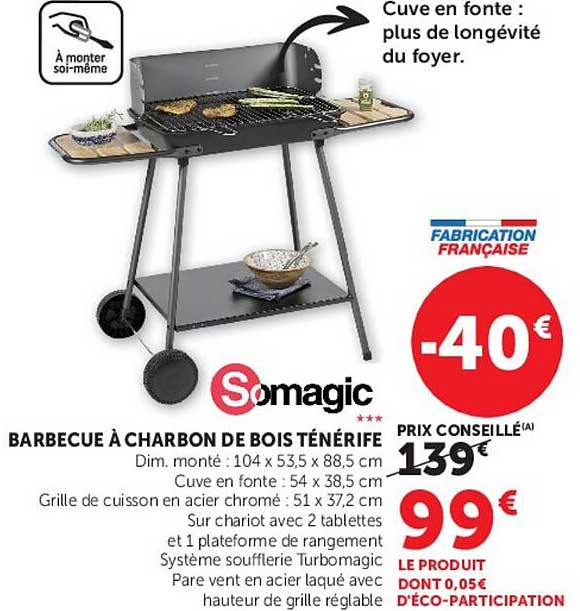 BARBECUE À CHARBON DE BOIS TÉNÉRIFE