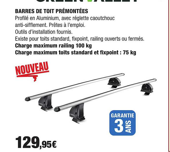 BARRES DE TOIT PRÉMONTÉES