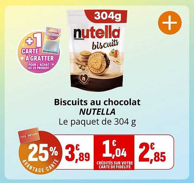 Biscuits au chocolat NUTELLA Le paquet de 304 g