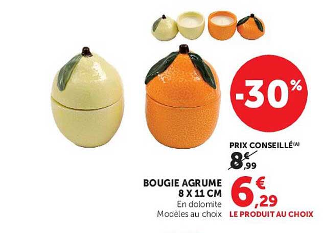 BOUGIE AGRUME 8 X 11 CM
