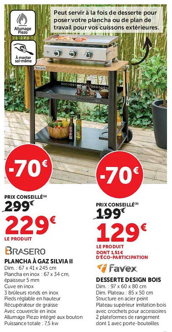 BRASERO PLANCHA A GAZ SILVIA II