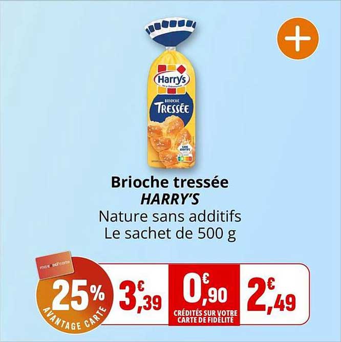 Brioche tressée HARRYS Nature sans additifs Le sachet de 500 g