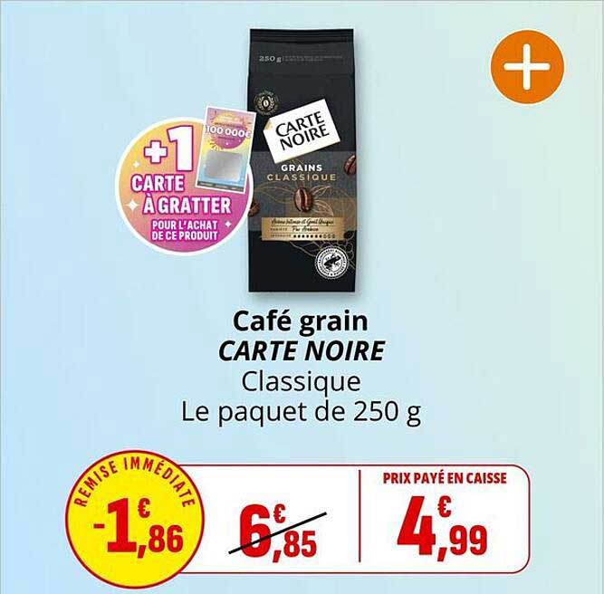 Café grain CARTE NOIRE Classique Le paquet de 250 g