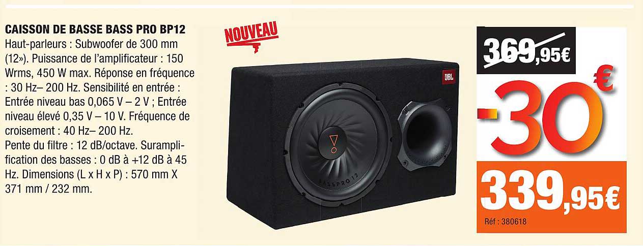CAISSON DE BASSE BASS PRO BP12