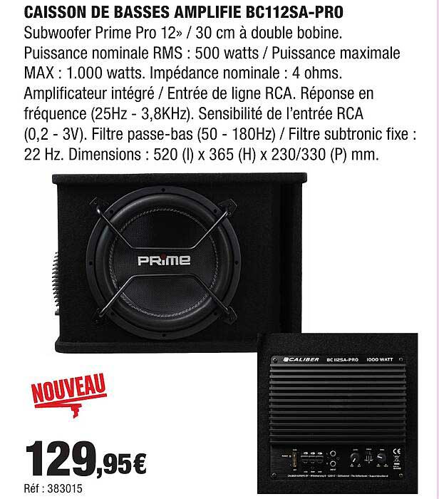 CAISSON DE BASSES AMPLIFIÉ BC112SA-PRO