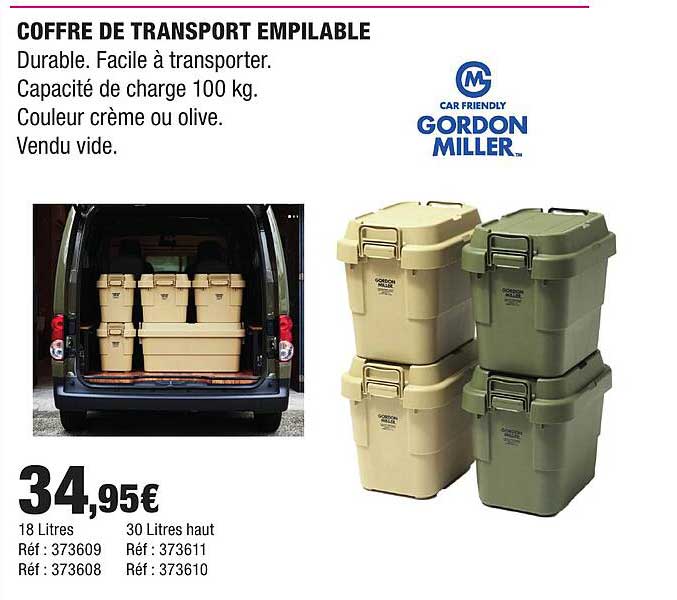 COFFRE DE TRANSPORT EMPILABLE