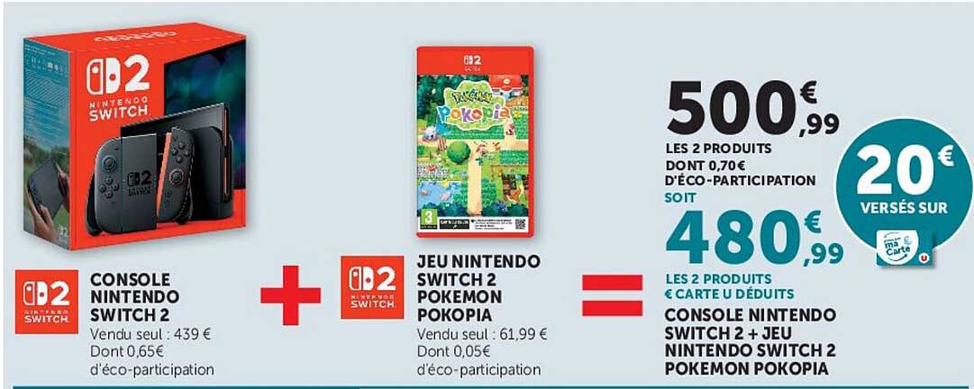 CONSOLE NINTENDO SWITCH 2 + JEU NINTENDO SWITCH 2 POKEMON POKOPIA