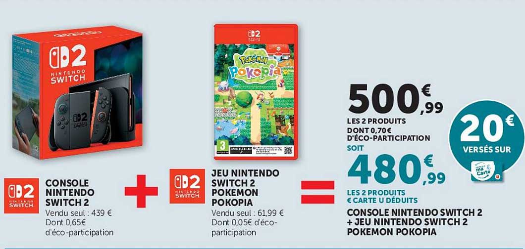 CONSOLE NINTENDO SWITCH 2 + JEU NINTENDO SWITCH 2 POKEMON POKOPIA