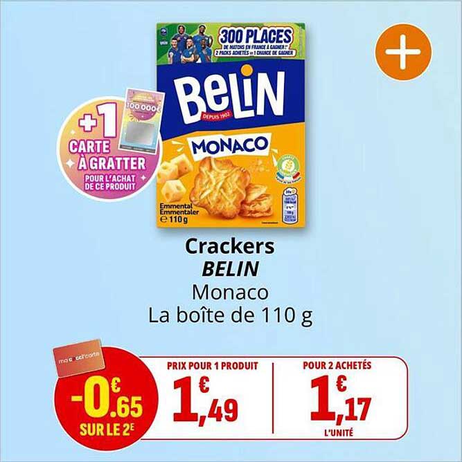 Crackers BELIN Monaco La boîte de 110 g