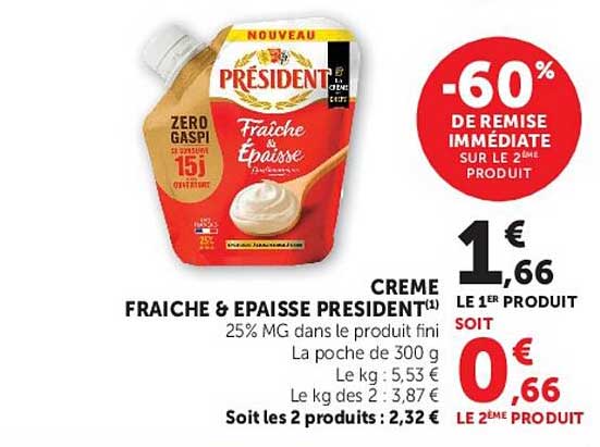 CREME FRAICHE & EPAISSE PRESIDENT(1)