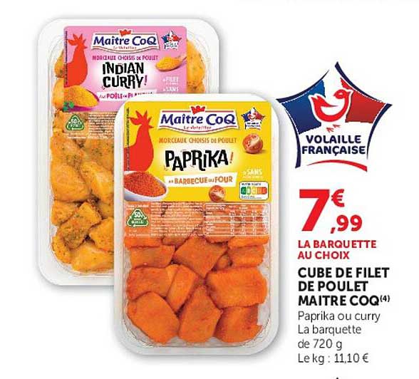 CUBE DE FILET DE POULET MAITRE COQ