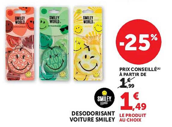 DESODORISANT VOITURE SMILEY