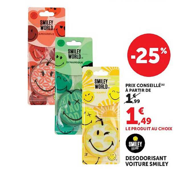 DESODORISANT VOITURE SMILEY