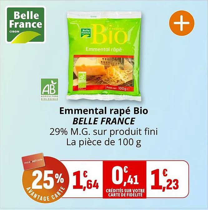 Emmental râpé Bio BELLE FRANCE
