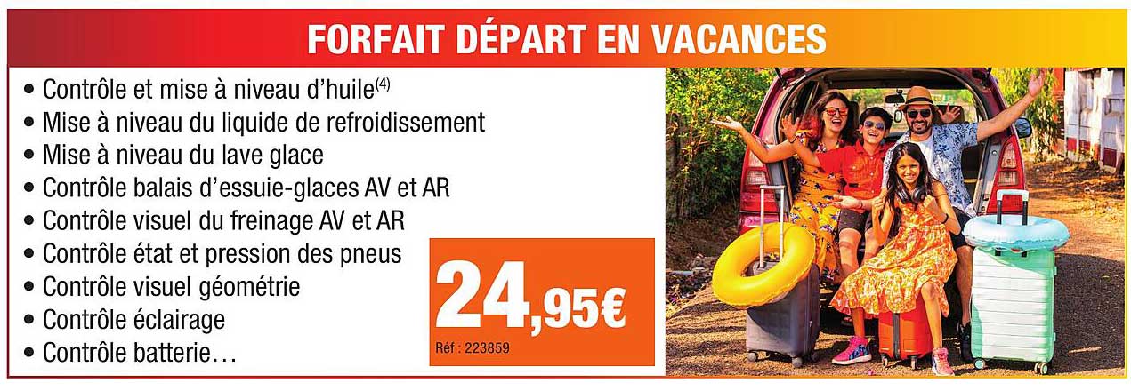 FORFAIT DÉPART EN VACANCES