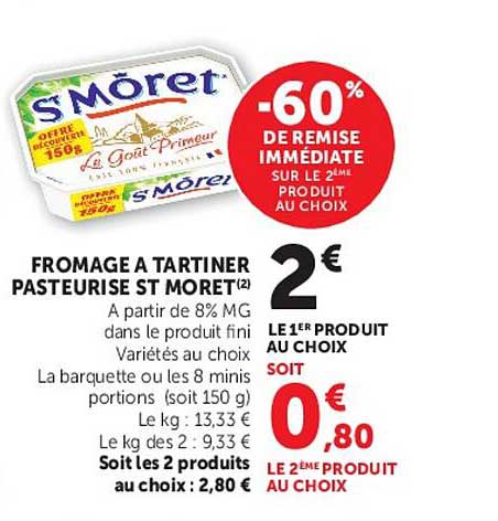 FROMAGE A TARTINER PASTEURISE ST MÔRET