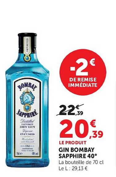 GIN BOMBAY SAPHIRE 40°