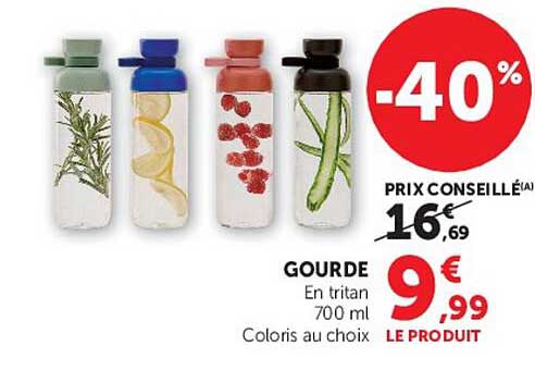 GOURDE En tritan 700 ml Coloris au choix