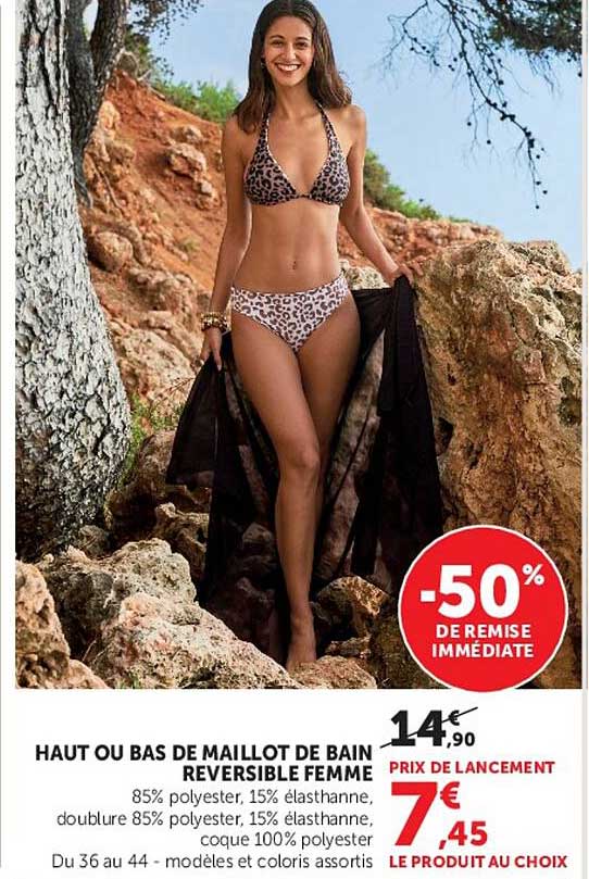 HAUT OU BAS DE MAILLOT DE BAIN REVERSIBLE FEMME
